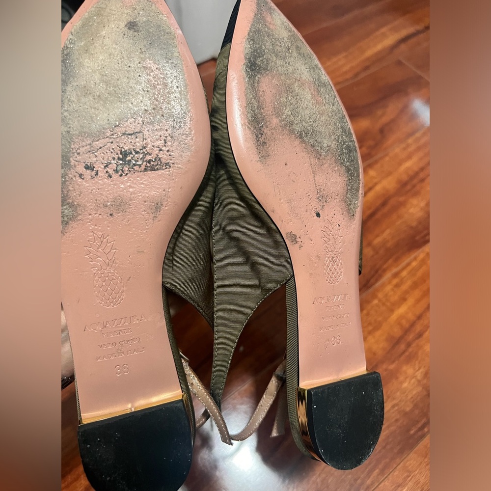 Aquazzura Colorblock Pattern Pointed-Toe Slingback - Picture 3 of 7